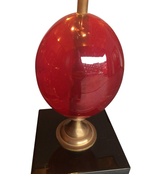 LARGE MAISON CHARLES RED RESIN EGG LAMP