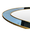 LARGE OVAL MIRROR IN THE MANNER OF CRISTAL ARTE WITH BLUE MIRROR SURROUND