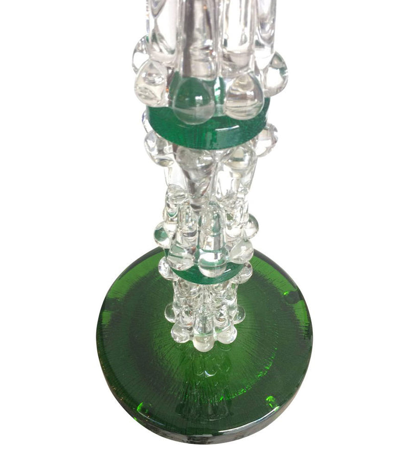 LARGE PAIR OF GREEN ORREFORS GLASS LAMPS
