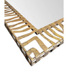 LARGE 1950S WROUGHT IRON AND GILT SPANISH MIRROR WITH TIGER STRIPE DESIGN