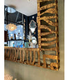 LARGE 1950S WROUGHT IRON AND GILT SPANISH MIRROR WITH TIGER STRIPE DESIGN