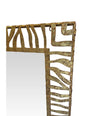 LARGE 1950S WROUGHT IRON AND GILT SPANISH MIRROR WITH TIGER STRIPE DESIGN