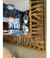 LARGE 1950S WROUGHT IRON AND GILT SPANISH MIRROR WITH TIGER STRIPE DESIGN