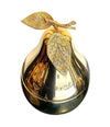 LARGE 24-CARAT GOLD-PLATED PEAR SHAPED ICE BUCKET WITH DETAILED LEAF HANDLE