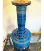 LARGE AND RARE 1960S CERAMIC BITOSSI "RIMINI BLUE" LAMP DESIGNED BY ALDO LONDI