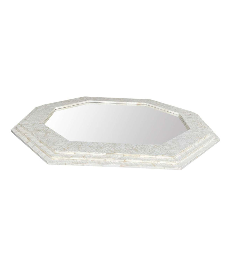 Large handmade Inlaid Bone Octagonal Mirror in the style of Enrique Garcel – Ed Butcher Antiques