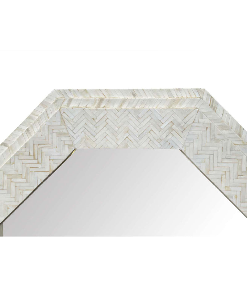 Large handmade Inlaid Bone Octagonal Mirror in the style of Enrique Garcel – Ed Butcher Antiques