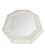 Large handmade Inlaid Bone Octagonal Mirror in the style of Enrique Garcel – Ed Butcher Antiques