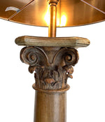 Pair of 19th Century Walnut Corinthian Column Lamps with Carved Cherubs – Ed Butcher Antiques