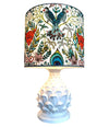 LARGE PAIR OF ITALIAN CERAMIC ARTICHOKE LAMPS WITH NEW EMMA J SHIPLEY SHADES