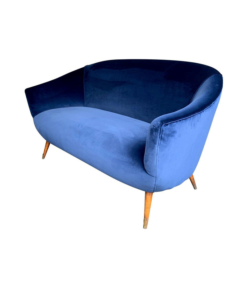 LOVELY ITALIAN 1950S TWO-SEAT COCKTAIL SOFA IN THE STYLE OF GIO PONTI