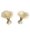 LOVELY PAIR OF MURANO GLASS FLUTED LAMPS WITH MOTTLED RIBBED FINISH