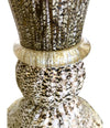 LOVELY PAIR OF MURANO GLASS FLUTED LAMPS WITH MOTTLED RIBBED FINISH