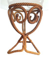 LOVELY 1950S FRENCH RIVIERA ROPE SIDE TABLE BY ADRIEN AUDOUX AND FRIDA MINET