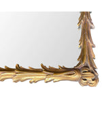 LOVELY 1950S ITALIAN RECTANGULAR ROCOCO STYLE GILT GESSO ACANTHUS WALL MIRROR