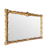 LOVELY 1950S ITALIAN RECTANGULAR ROCOCO STYLE GILT GESSO ACANTHUS WALL MIRROR