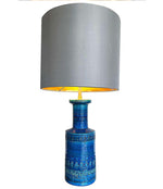 LOVELY 1960S BITOSSI CERAMIC LAMP BY ALDO LONDI IN FAMOUS "RIMINI BLUE"