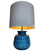 Mid Century table lamp Bitossi ceramic lamp by Aldo Londi Rimini Blue - Mid Century Lighting
