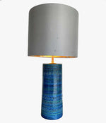 1960s Bitossi Ceramic Lamp - Aldo Londi - Rimini Blue - Mid Century Lamp - Ed Butcher Antiques