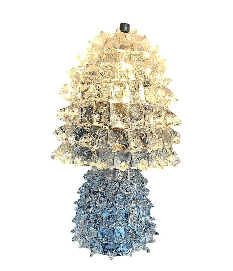 LOVELY PAIR OF 1940S BAROVIER E TOSO ROSTRATE MURANO GLASS LAMPS