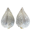 LOVELY PAIR OF 1960S BAROVIER AND TOSO MURANO GLASS LEAF WALL SCONCES