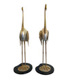 LOVELY PAIR OF 1970S BRASS AND REAL NAUTILUS SHELL FLAMINGOS BY ANTONIO PAVIA