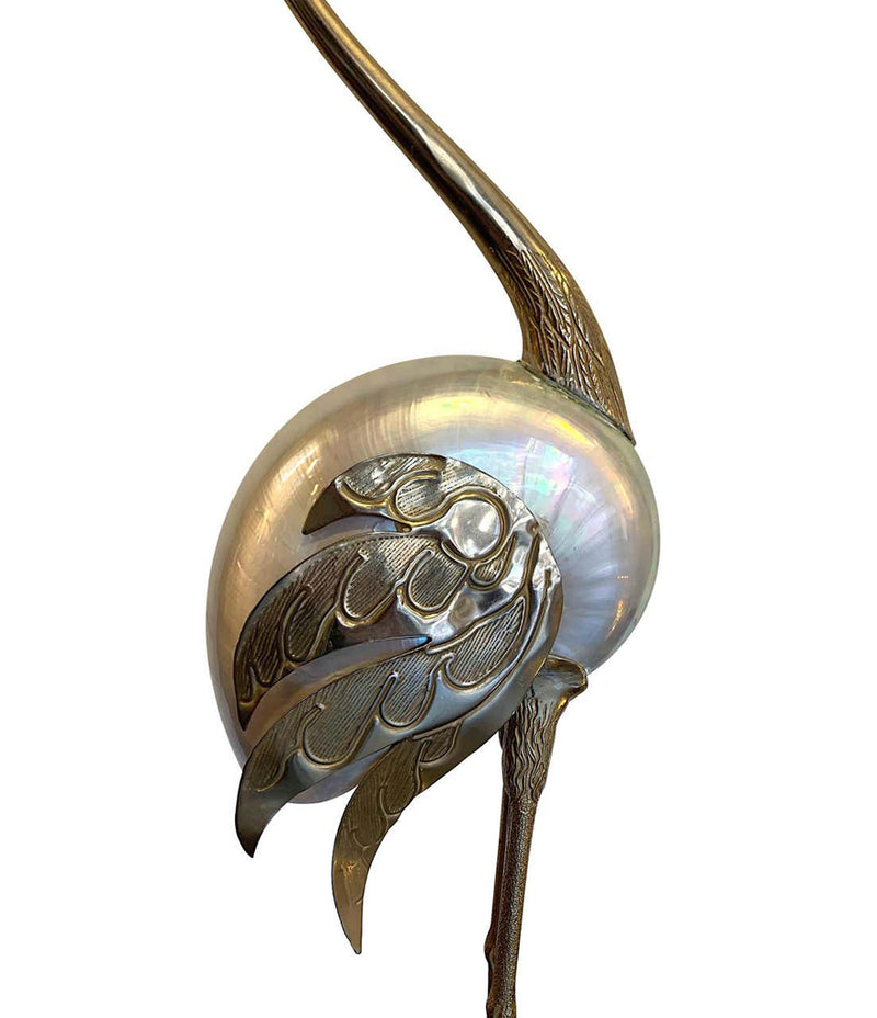 LOVELY PAIR OF 1970S BRASS AND REAL NAUTILUS SHELL FLAMINGOS BY ANTONI – Ed  Butcher