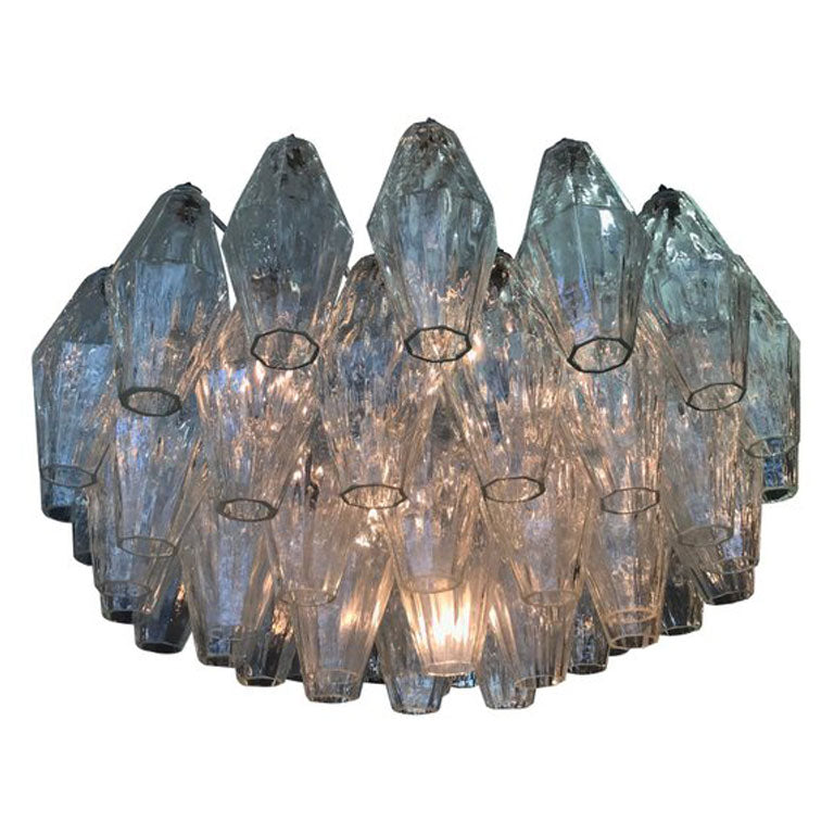 LARGE POLIEDRI CHANDELIER BY CARLO SCARPA FOR VENINI