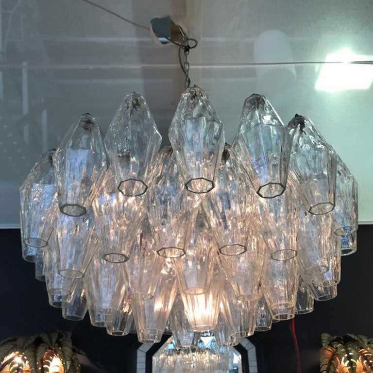 LARGE POLIEDRI CHANDELIER BY CARLO SCARPA FOR VENINI Ed Butcher