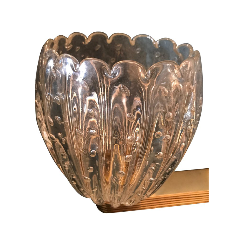  LOVELY PAIR OF BAROVIER AND TOSA PUELGOSO WALL SCONCES