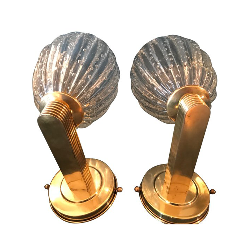  LOVELY PAIR OF BAROVIER AND TOSA PUELGOSO WALL SCONCES