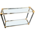 LUCITE AND GILT METAL CONSOLE TABLE