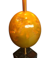 MAISON CHARLES YELLOW RESIN EGG LAMP ON MARBLE BASE