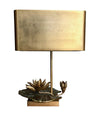 Maison Charles “Nenuphar Double Ecran” Bronze Lamp with Original Metal Shade