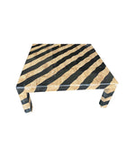 MAITLAND SMITH COFFEE TABLE WITH TESSELLATED MARBLE ZEBRA PATTERN FINISH