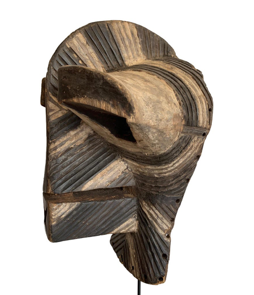 MALE SONGYE KIFWEBE CARVED WOODEN CEREMONIAL MASK