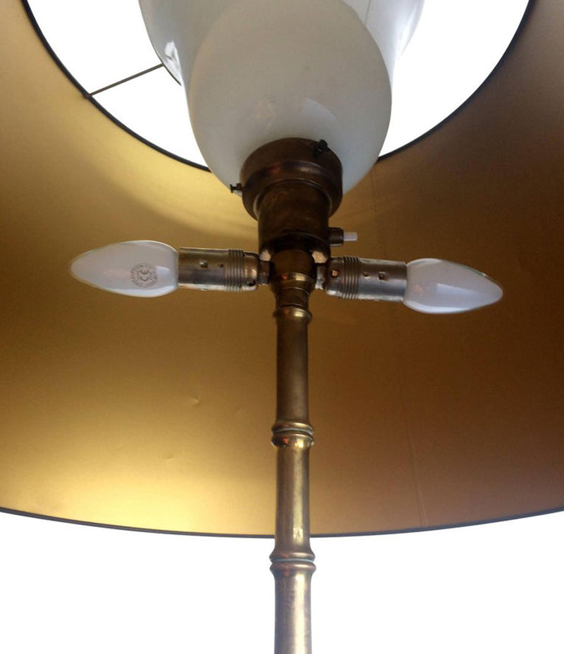 MAISON BAGUÈS STYLE BRASS FAUX BAMBOO FLOOR LAMP