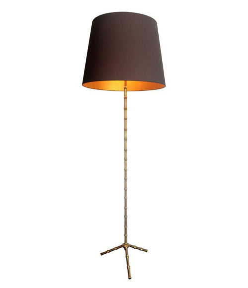 MAISON BAGUÈS STYLE BRASS FAUX BAMBOO FLOOR LAMP