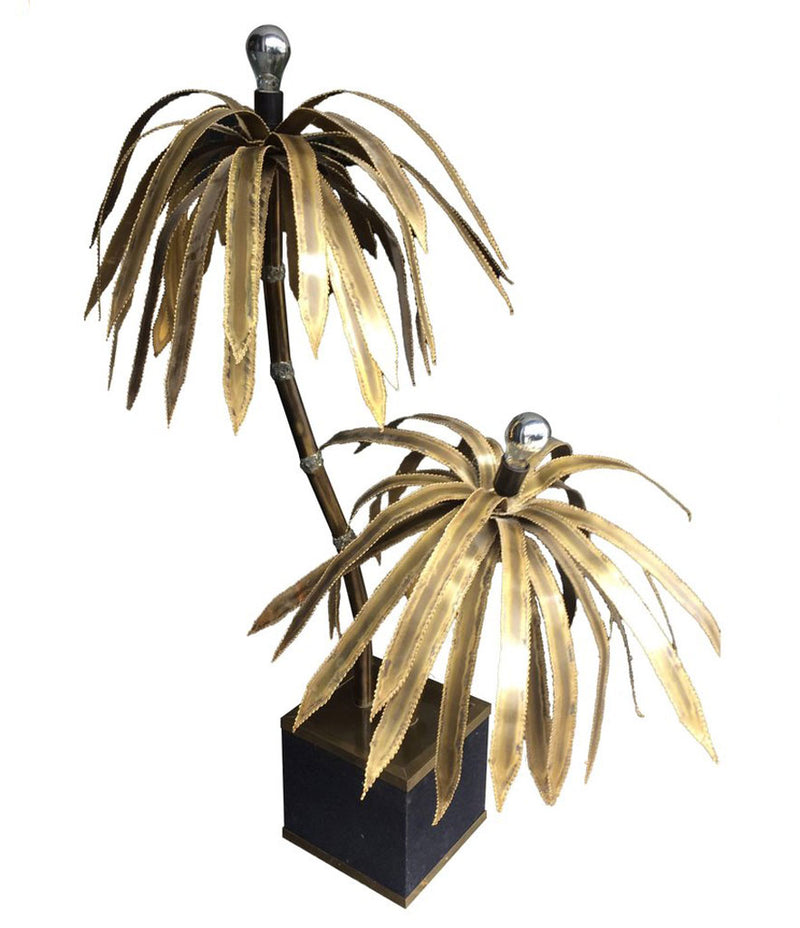 MAISON JANSEN DOUBLE PALM TREE FLOOR LAMP