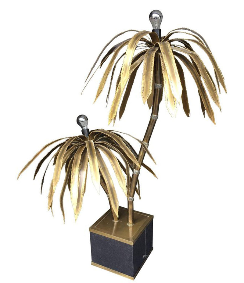MAISON JANSEN DOUBLE PALM TREE FLOOR LAMP