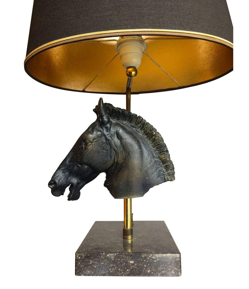 MAISON JANSEN STYLE SCULPTURAL HORSE HEAD LAMP
