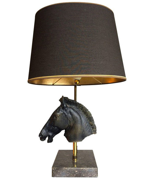 MAISON JANSEN STYLE SCULPTURAL HORSE HEAD LAMP