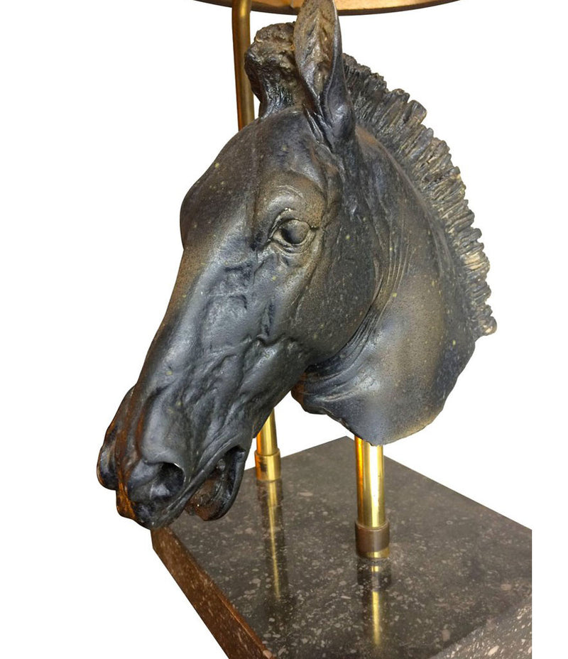 MAISON JANSEN STYLE SCULPTURAL HORSE HEAD LAMP