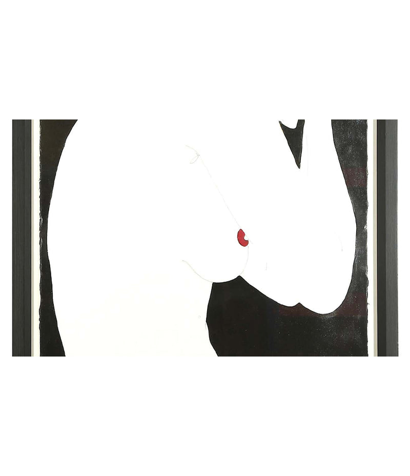 NATASHA LAW 'BORN 1970', "RED DOT" GLOSSY HOUSEHOLD PAINT AND INK ON PAPER
