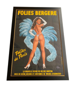 ORIGINAL 1950S LARGE FOLIES BERGERE POSTER BY ALAIN GOURDON AKA ASLAN