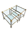 PAIR OF ART DECO LUCITE AND GILT METAL SIDE TABLES