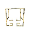 PAIR OF BRASS GREEK KEY DESIGN SIDE TABLES