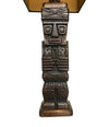PAIR OF CARVED WOODEN TIKI LAMPS