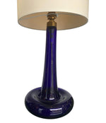 PAIR OF COBALT BLUE "FLEUR" LAMPS BY HOLMEGAARD