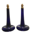 PAIR OF COBALT BLUE "FLEUR" LAMPS BY HOLMEGAARD